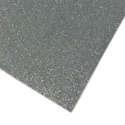 Goma Eva Glitter 60x40cm x10u. Plata