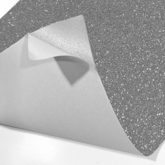Goma Eva Glitter con adhesivo 60x40cm x10u. Plata