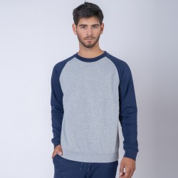 Buzo Felpa SW gris melange/azul
