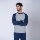 Buzo Felpa SW gris melange/azul