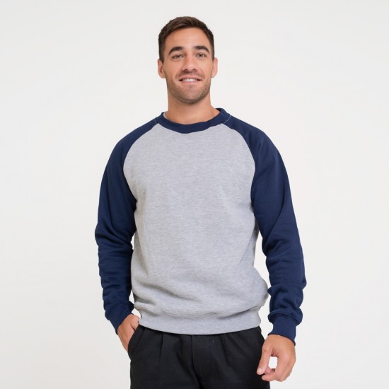 Buzo Felpa SW gris melange/azul Buzo Felpa SW gris melange/azul