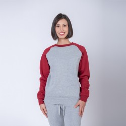 Buzo Felpa SW gris melange/bordeaux