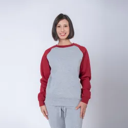 Buzo Felpa SW gris melange/bordeaux