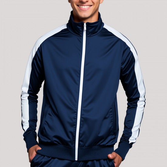 Campera deportiva azul/blanco