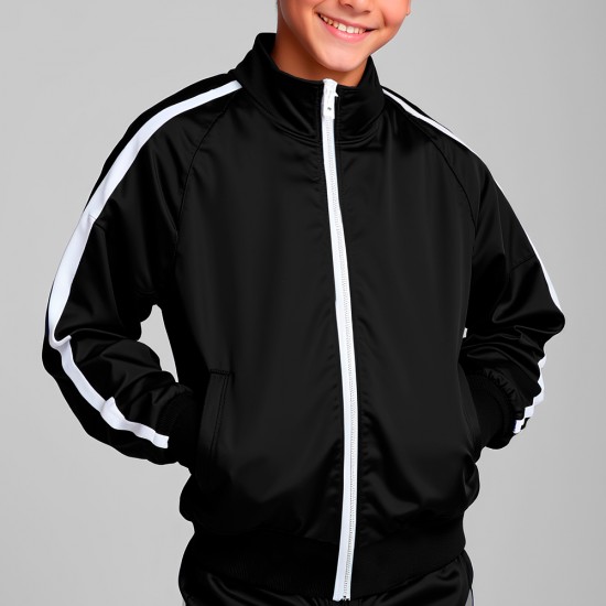 Campera deportiva niño negro/blanco