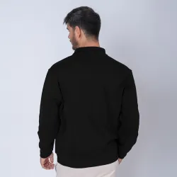 Campera Felpa Cierre Metal Negro