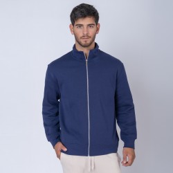 Campera Felpa Cierre Metal Azul Marino