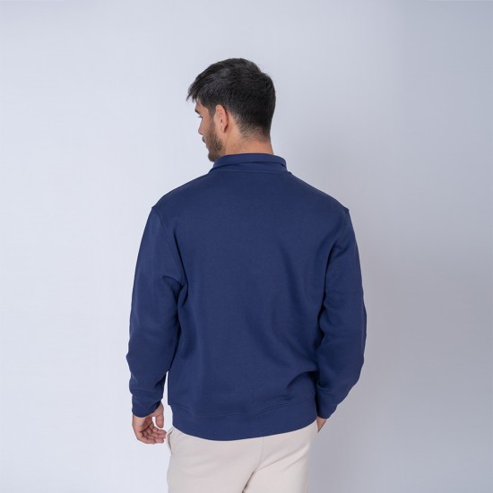 Campera Felpa Cierre Metal Azul Marino