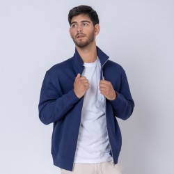 Campera Felpa Cierre Metal Azul Marino