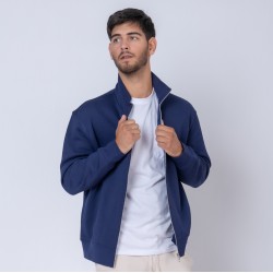 Campera Felpa Cierre Metal Azul Marino