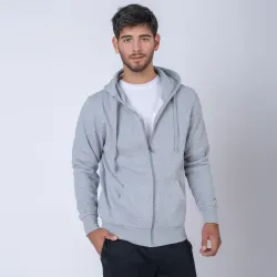 Campera Adulto Felpa Sw Gris Melange
