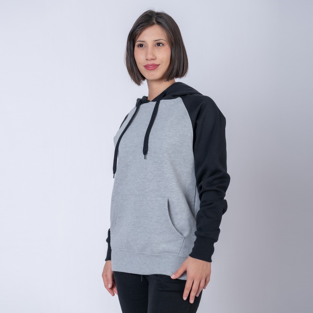 Canguro Felpa SW gris melange/negro