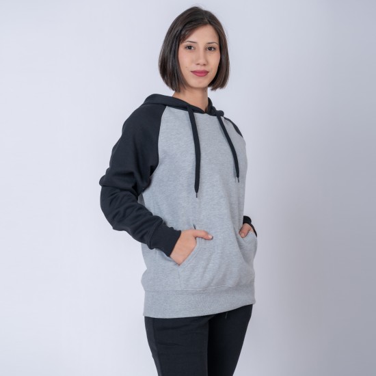 Canguro Felpa SW gris melange/negro