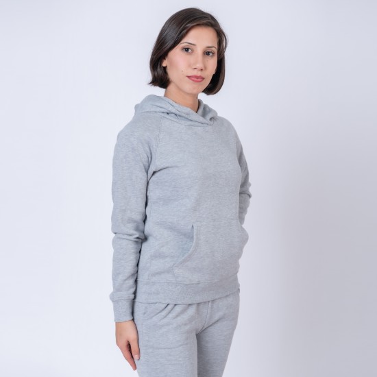 Canguro Cruzado Dama Felpa SW gris melange