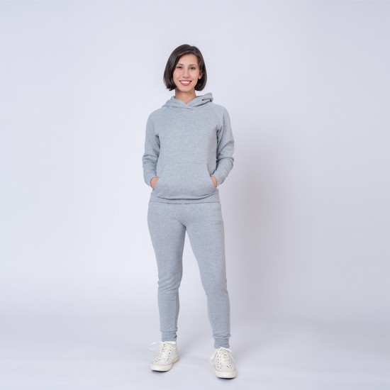 Canguro Cruzado Dama Felpa SW gris melange
