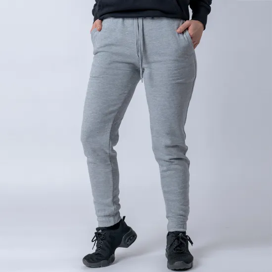 Pantalón Felpa Unisex Gris Melange