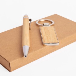 Set lapicera y llavero Bamboo