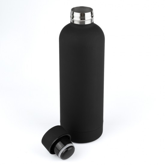 Botella Doble Pared Engomado 500ml Negro