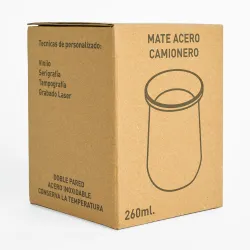 Mate Acero Camionero 260ml Rosado