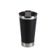 Vaso de Acero con Tapa y Destapador Negro