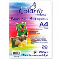 Papel Microporus Satín A4 260g 20 Hojas