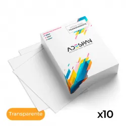 Vinilo Autoadhesivo Transparente Inkjet A4 x10
