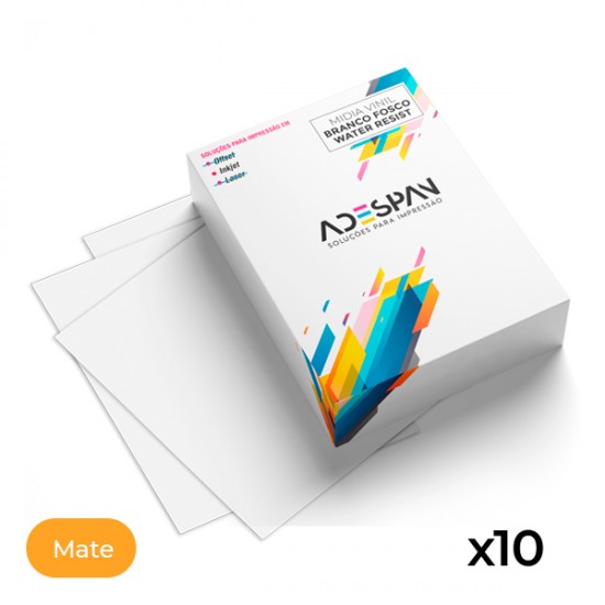 Vinilo Autoad Blanco Mate Inkjet A4x10 Vinilo Autoad Blanco Mate Inkjet A4x10
