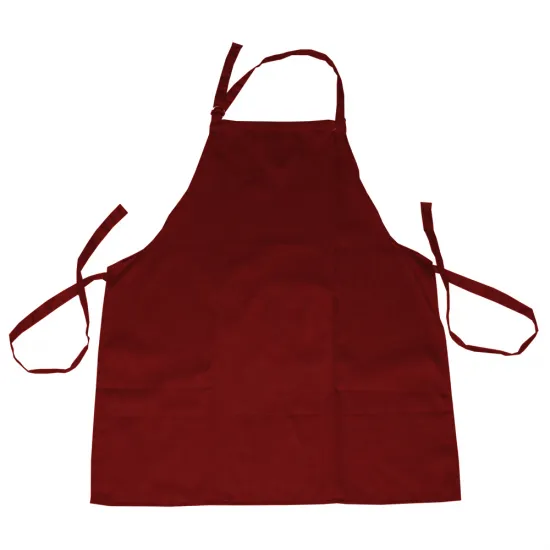 Delantal Liso sin Bolsillo Bordeaux
