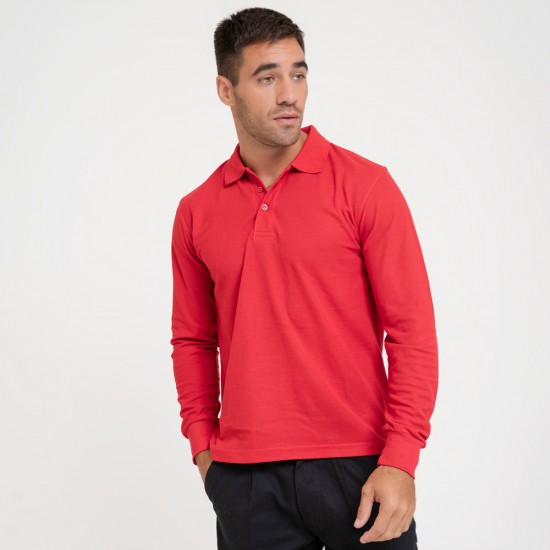 Remera Polo Ae Manga Larga Rojo