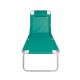 Reposera Plegable con almohada Turquesa-Aluminio