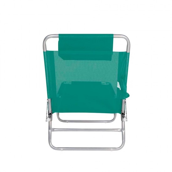 Reposera Plegable con almohada Turquesa-Aluminio