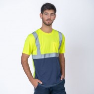 Camiseta SW Workwear C/Ref Amarillo/Azul