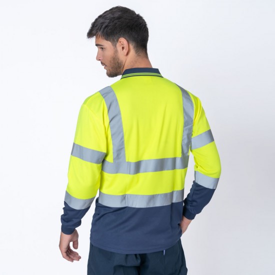 Remera Polo M/L SW Workwear C/Ref Ama/Az Remera Polo M/L SW Workwear C/Ref Ama/Az