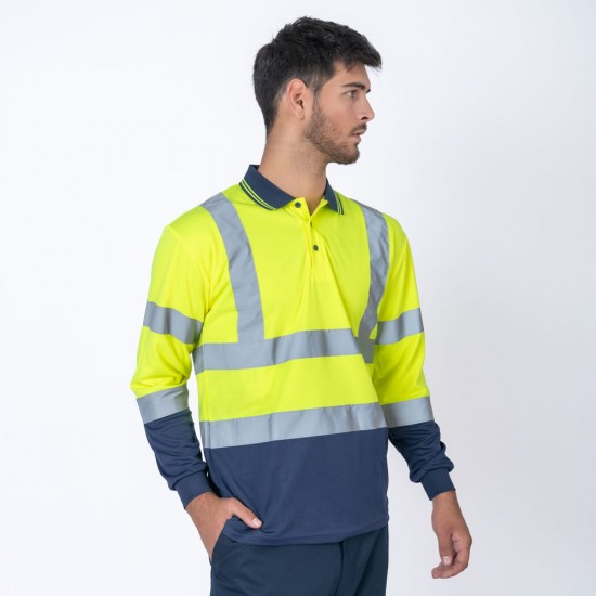 Remera Polo M/L SW Workwear C/Ref Ama/Az Remera Polo M/L SW Workwear C/Ref Ama/Az