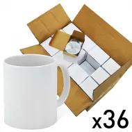 Caja 36 jarros sublimables "A" con caja