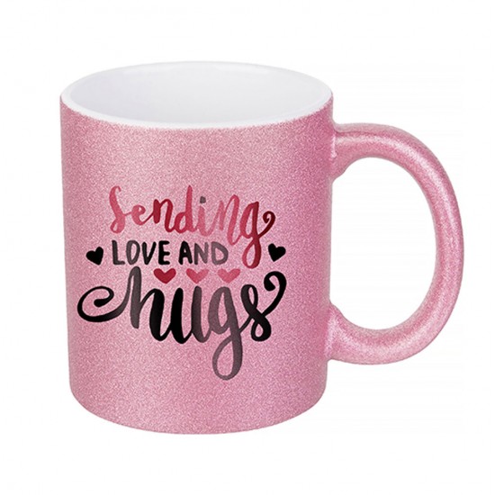 Jarro glitter fucsia 11oz
