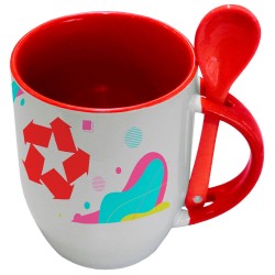 Jarro sublimable con cuchara de color Jarro sublimable con cuchara de color