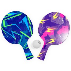 Paletas de Ping Pong - Madera Cristal