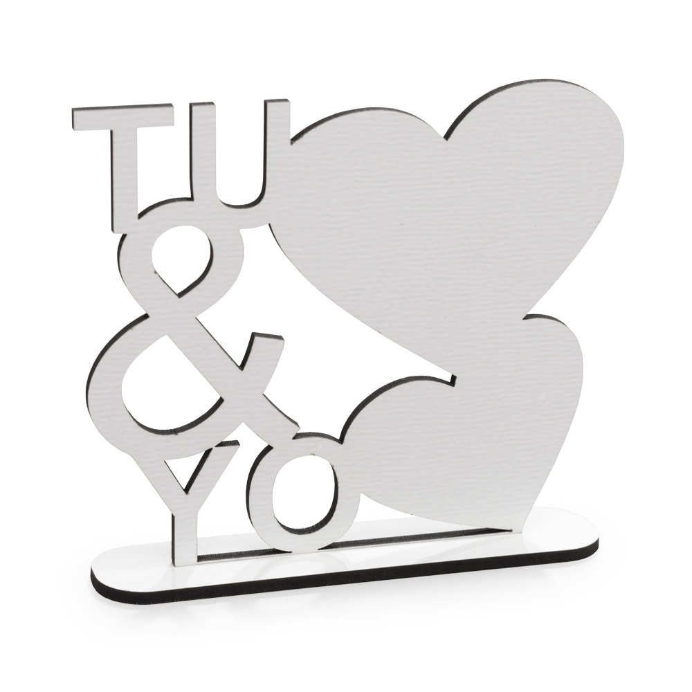 Adorno Tu&Yo Madera Cristal