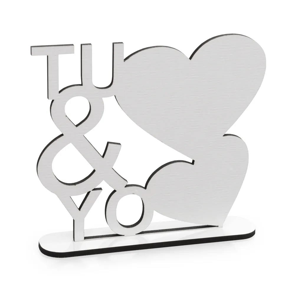 Adorno Tu&Yo Madera Cristal