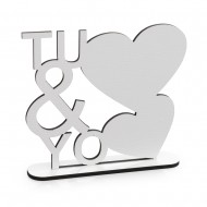 Adorno Tu&Yo Madera Cristal