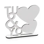 Adorno Tu&Yo Madera Cristal