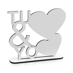 Adorno Tu&Yo Madera Cristal