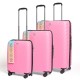 Set Valijas Polipropileno Premium 20" 24" 28" Rosado