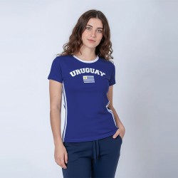 Camiseta Dama Bandera Uy Azul