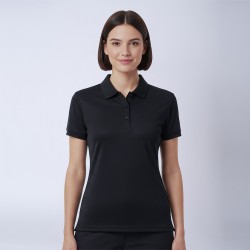 Remera Polo Dry Dama Negro