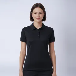 Remera Polo Dry Dama Negro