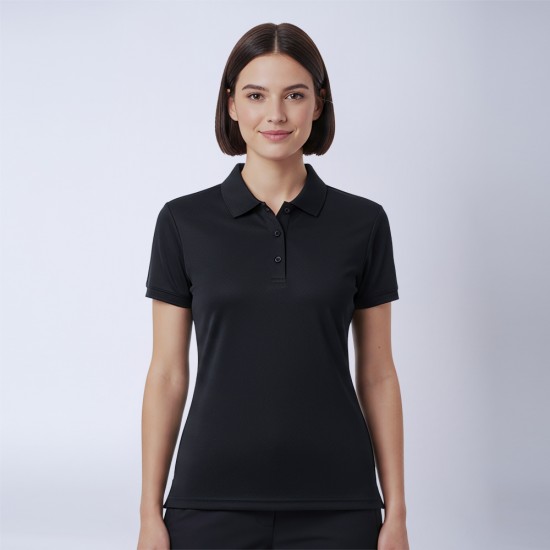 Remera Polo Dry Dama Negro