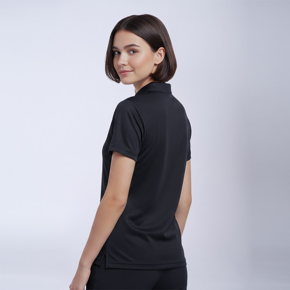 Remera Polo Dry Dama Negro