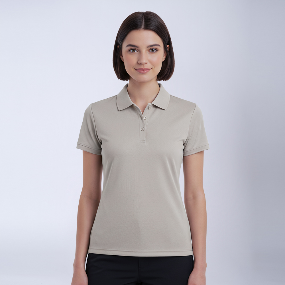 Remera Polo Dry Dama Gris Melange
